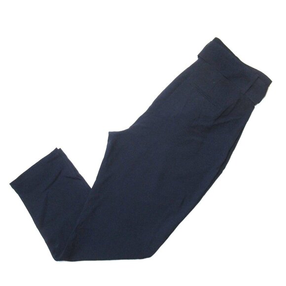 NWT Sezane Austin in Marine Satin Back Crepe Belted Pleated Crop Pant 38 / 6 - Picture 5 of 6
